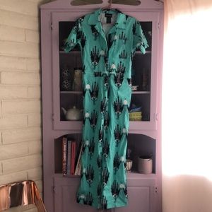 Nooworks Teal and Black Jumpsuit